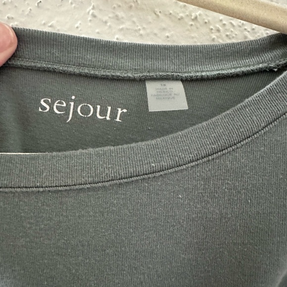 Sejour 1x grayish green top With A Boat Neck Preowned. - Picture 5 of 10